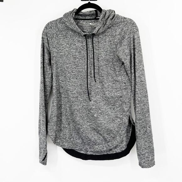 Athleta Uptempo Hoodie Sweatshirt Gray Long Sleeve Thumb Holes - Picture 1 of 7